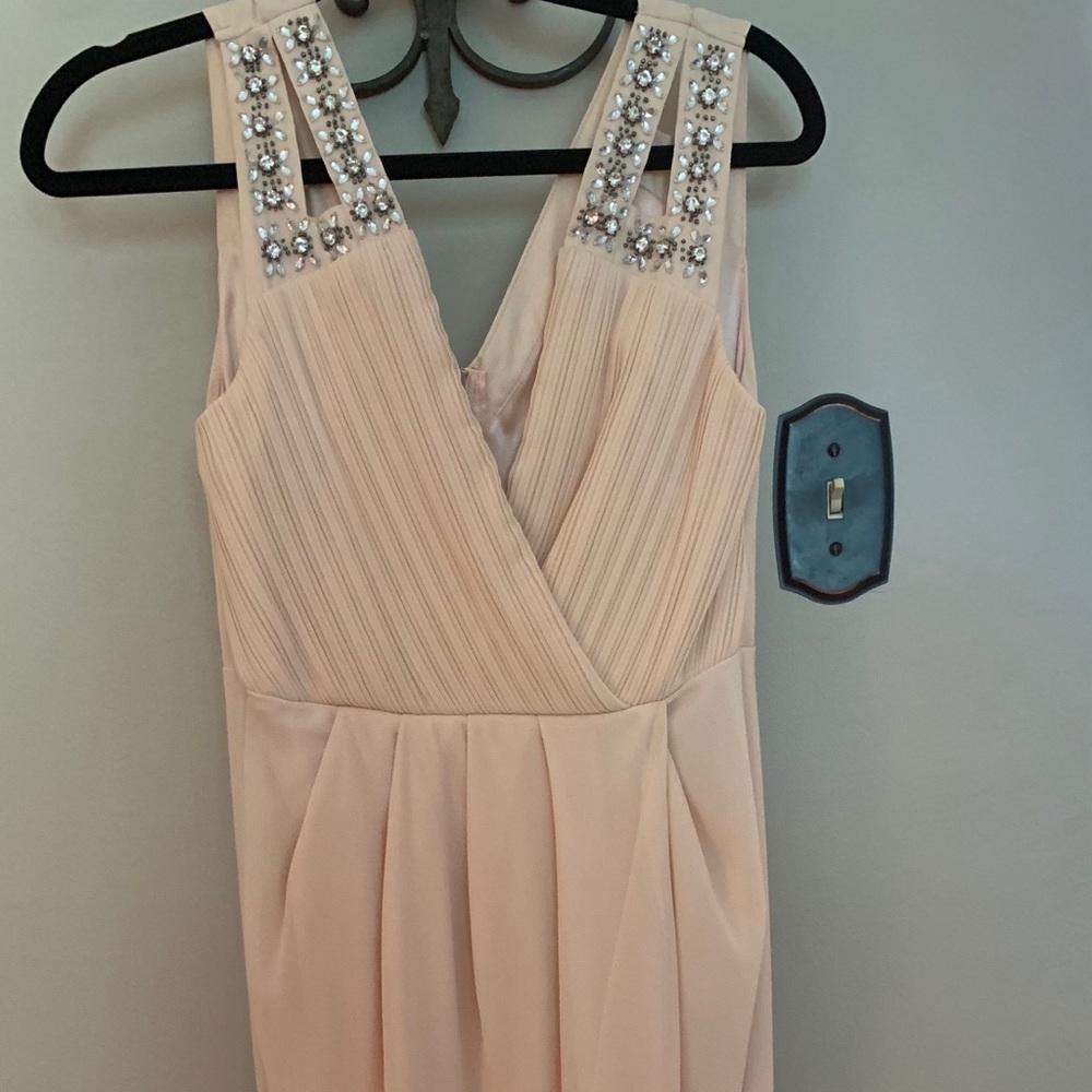 TFNC Midi Dress in Nude/Blush - Picture 2 of 5